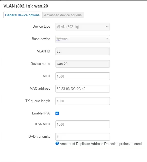 Configuración de opciones generales